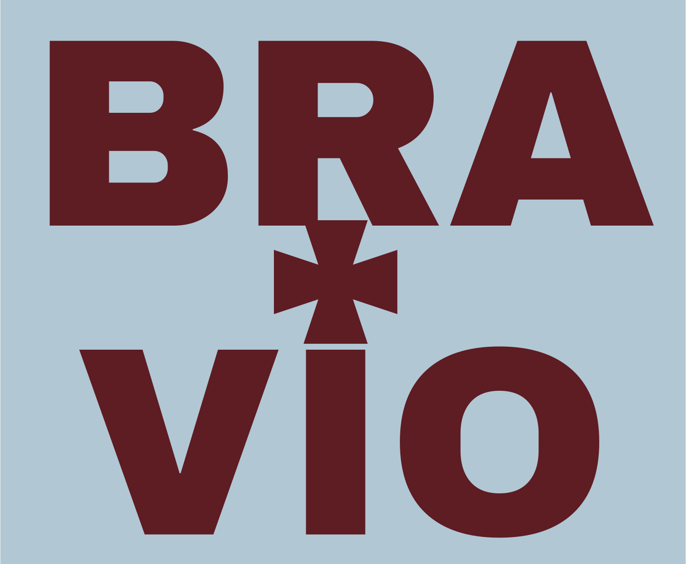 Logotipo de BRAVÍO con la cruz amuleto